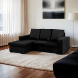Sofá de Canto Astro com Chaise Longue - Preto