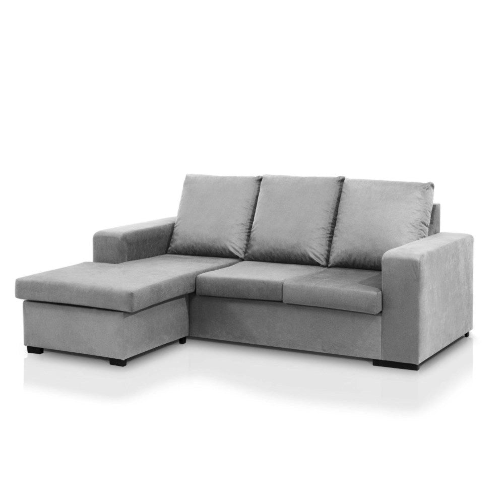 Sofá de Canto Astro com Chaise Longue - Cinza